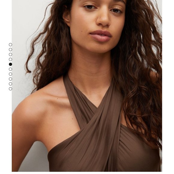 NWT Mango LIMITED EDITION silky look satin jumpsuit in brown - Picture 5 of 10